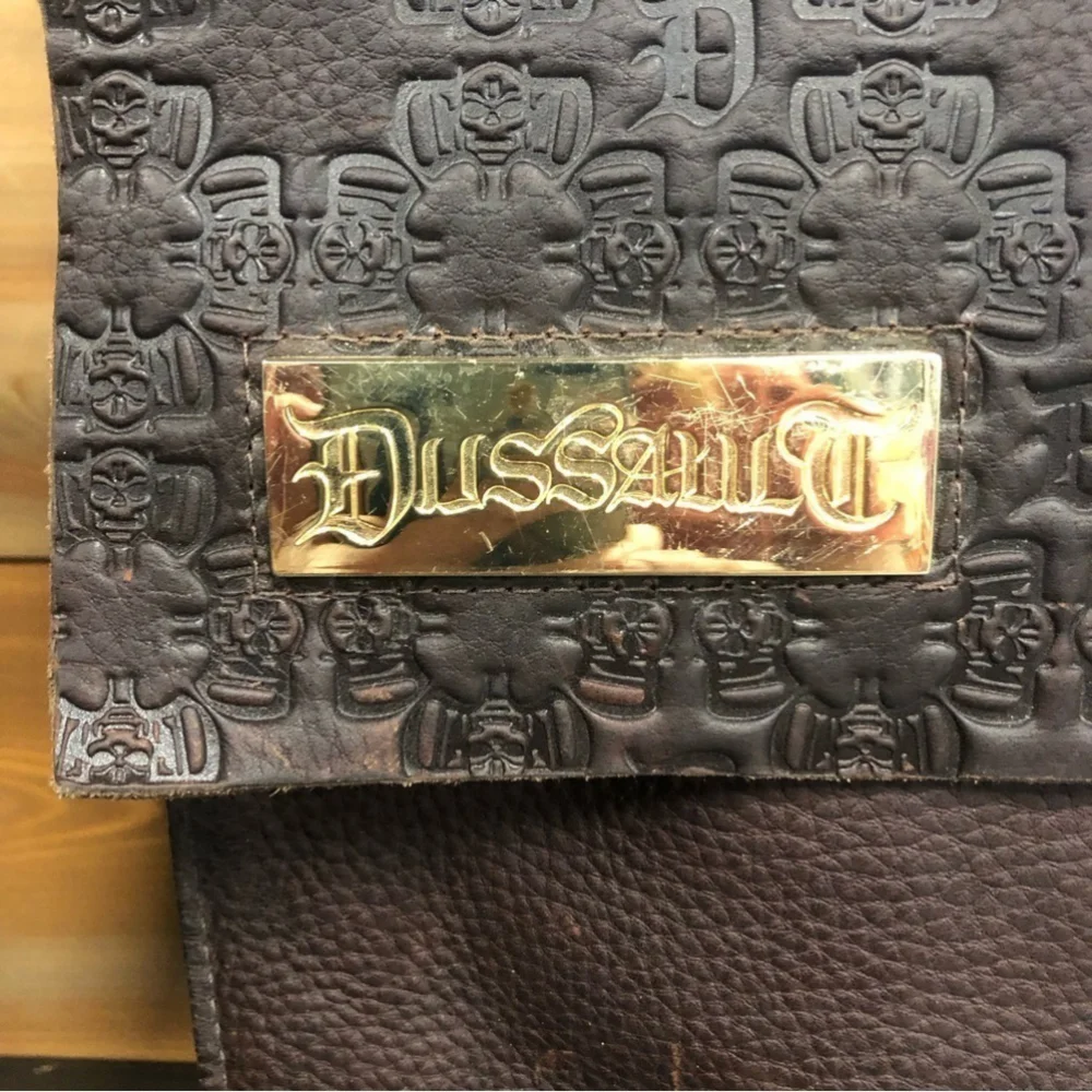 DUSSAULT brown leather Limited Edition Gene Simmons messenger bag